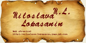Miloslava Lopašanin vizit kartica